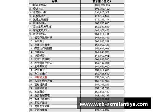 NBA球员工资排行榜：揭秘顶薪球星的年薪及其合同细节